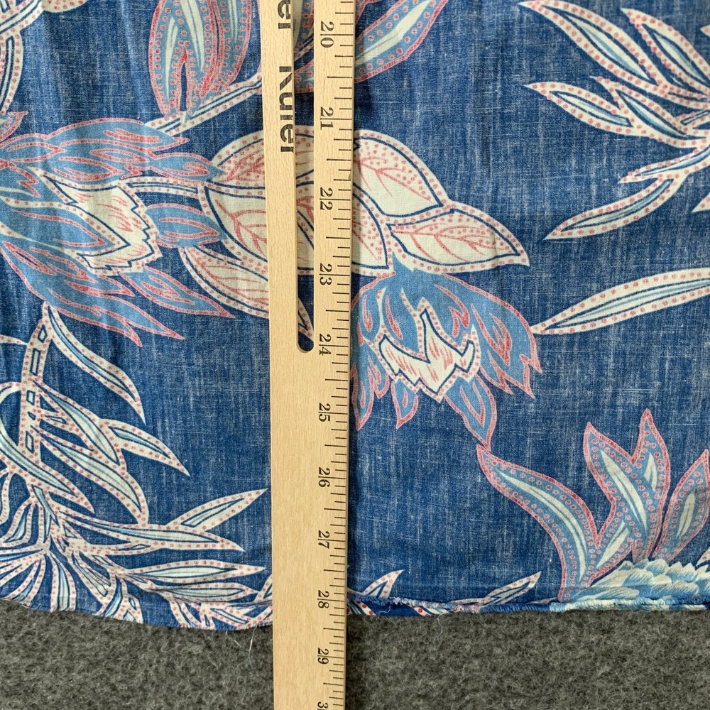Vintage Reyn Spooner Shirt Men Large Blue Floral Reverse Print Popover - Picture 7 of 10